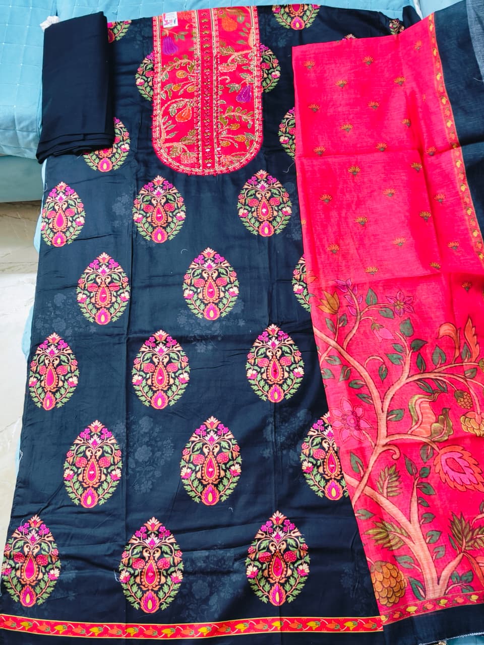 Royal Ethnic Printed Cotton Suit Set