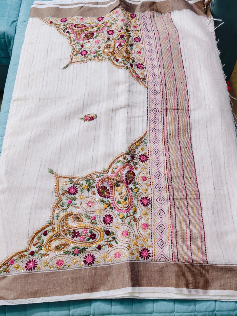 Royal Kashmiri Embroidered Saree