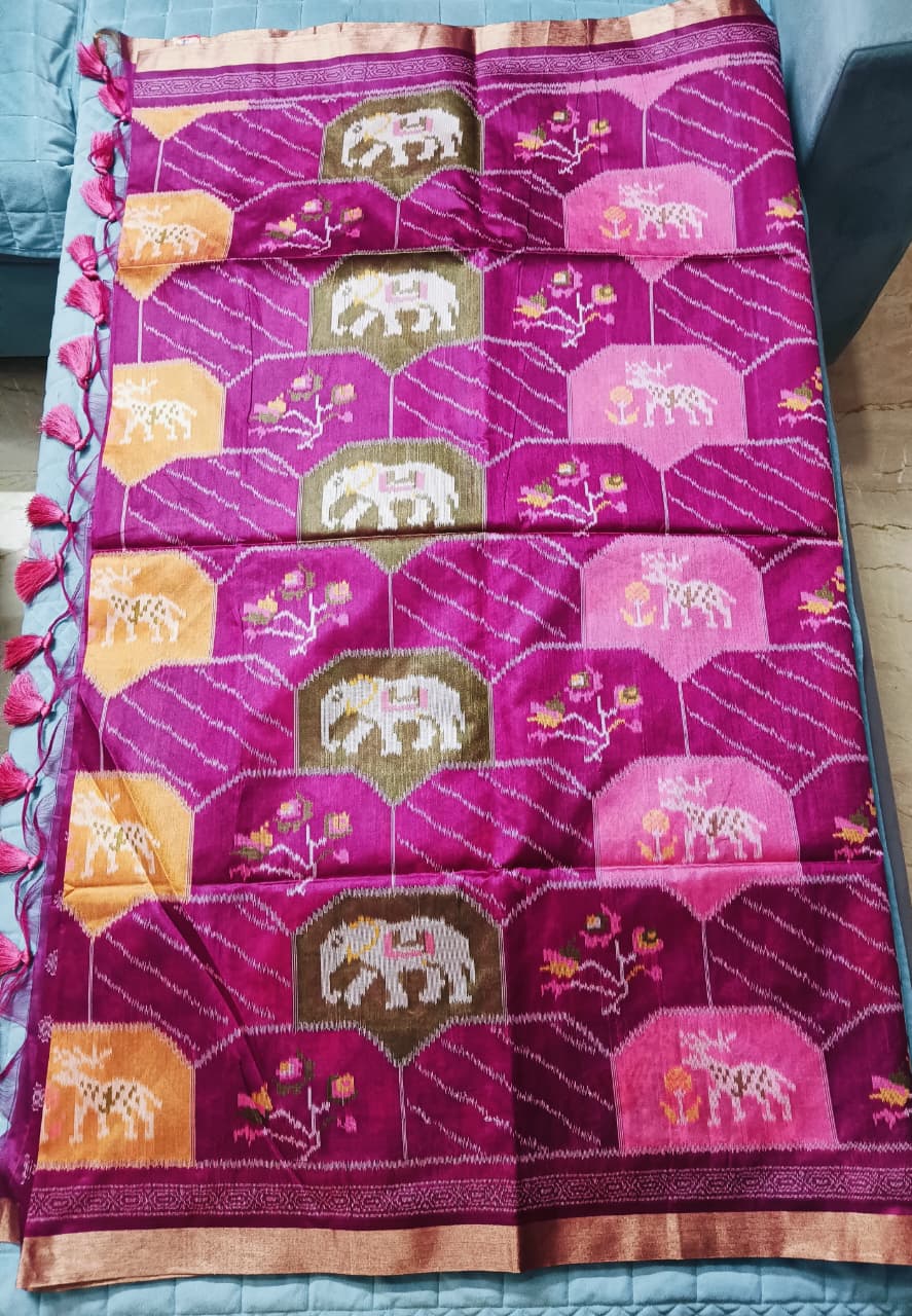 Pure Khaddi Georgette Elephant Designer Saree