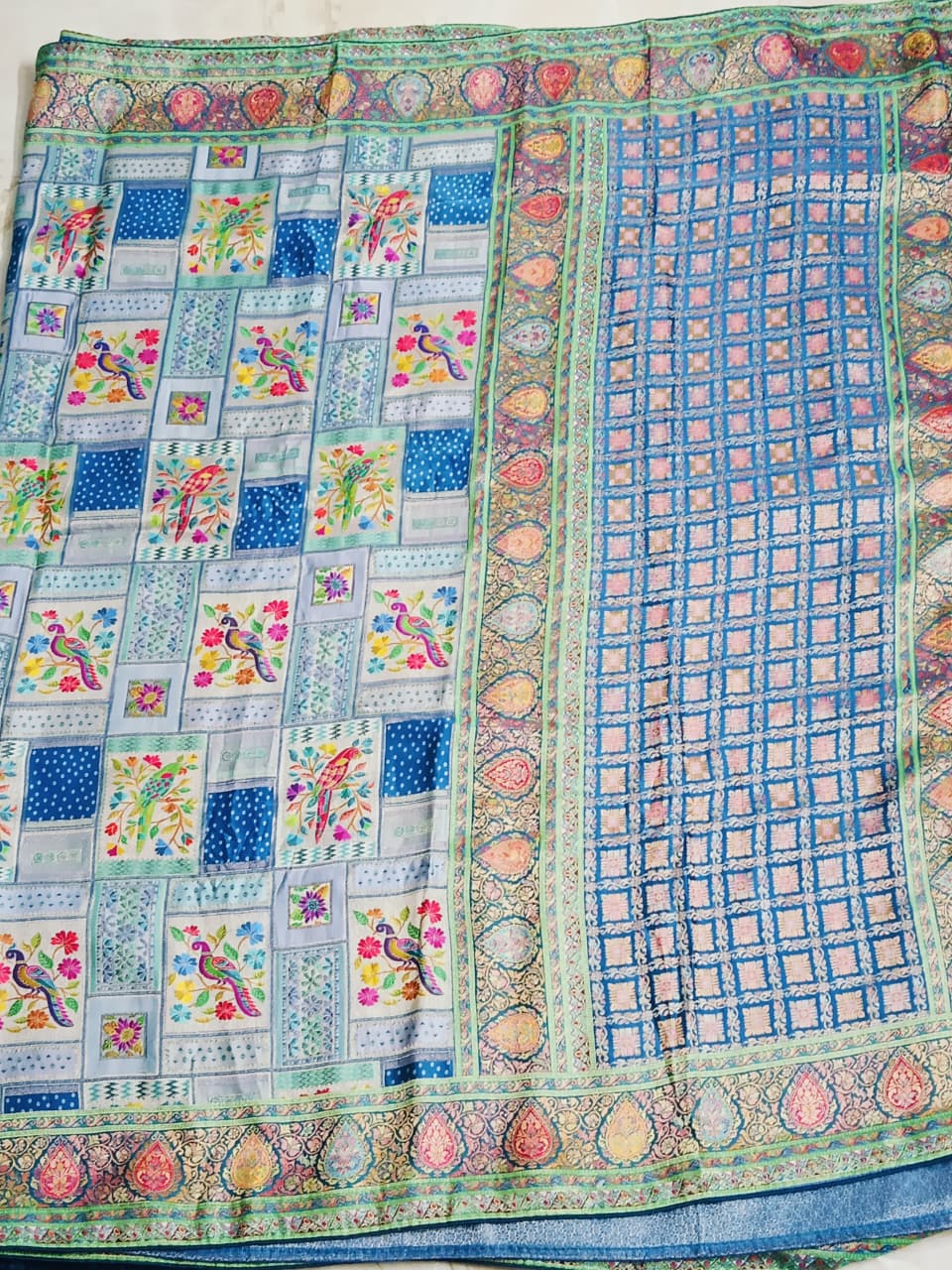 Elegant Printed Pure Khaddi Georgette Saree