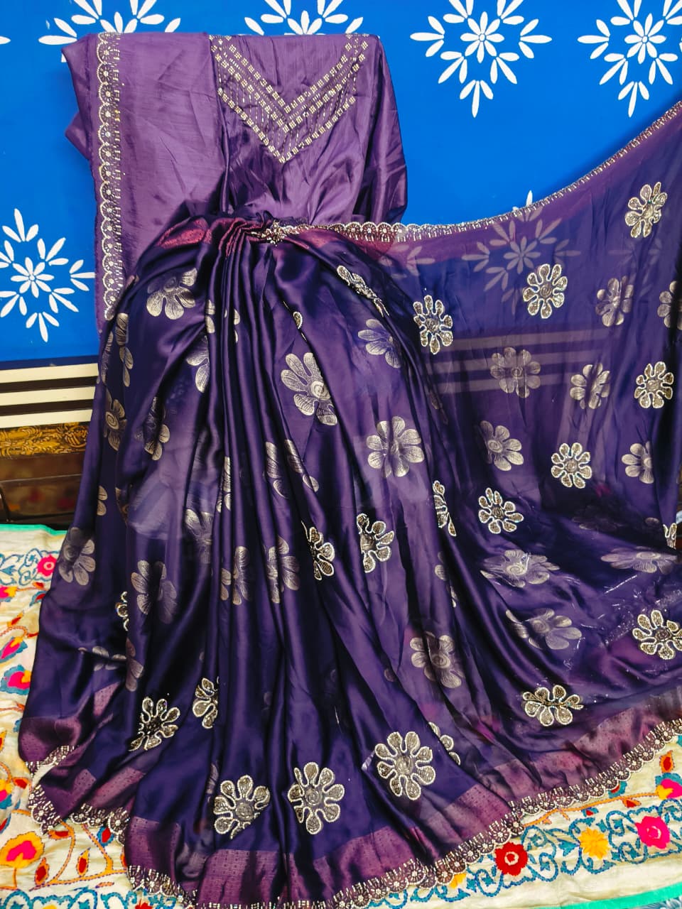 Elegant Designer Embroidered Saree