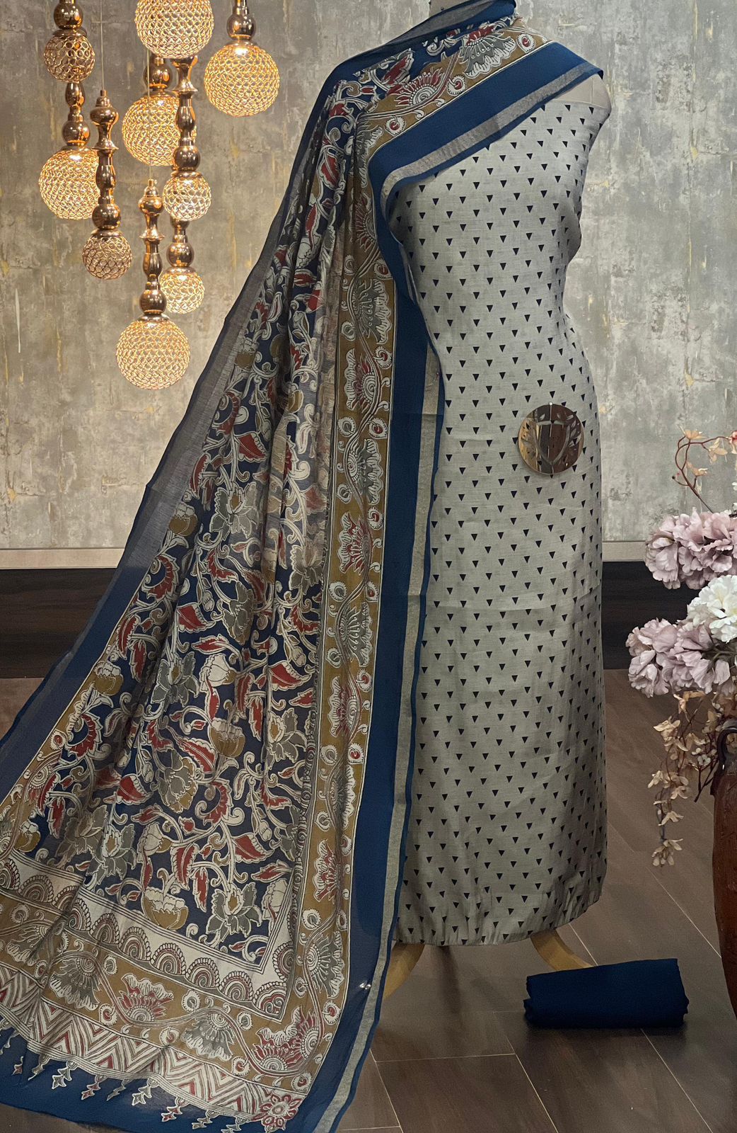 Maheshwari Silk Printed Suit Set