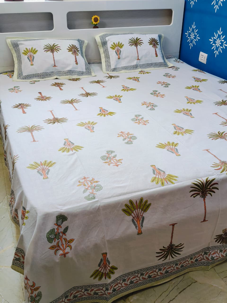 BLOCK PRIINT JAIPURI COTTON BEDSHEET