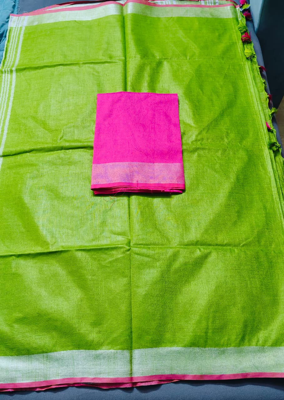 PURE LILEN SAREE