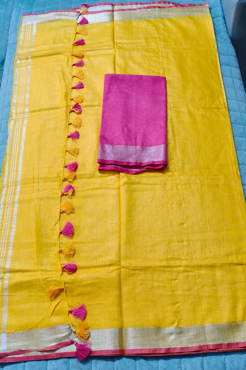 PURE LILEN SAREE