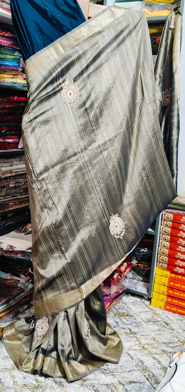 Moonga tussar silk saree