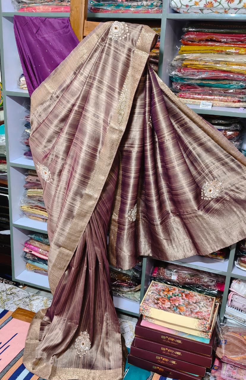 Moonga tussar silk saree