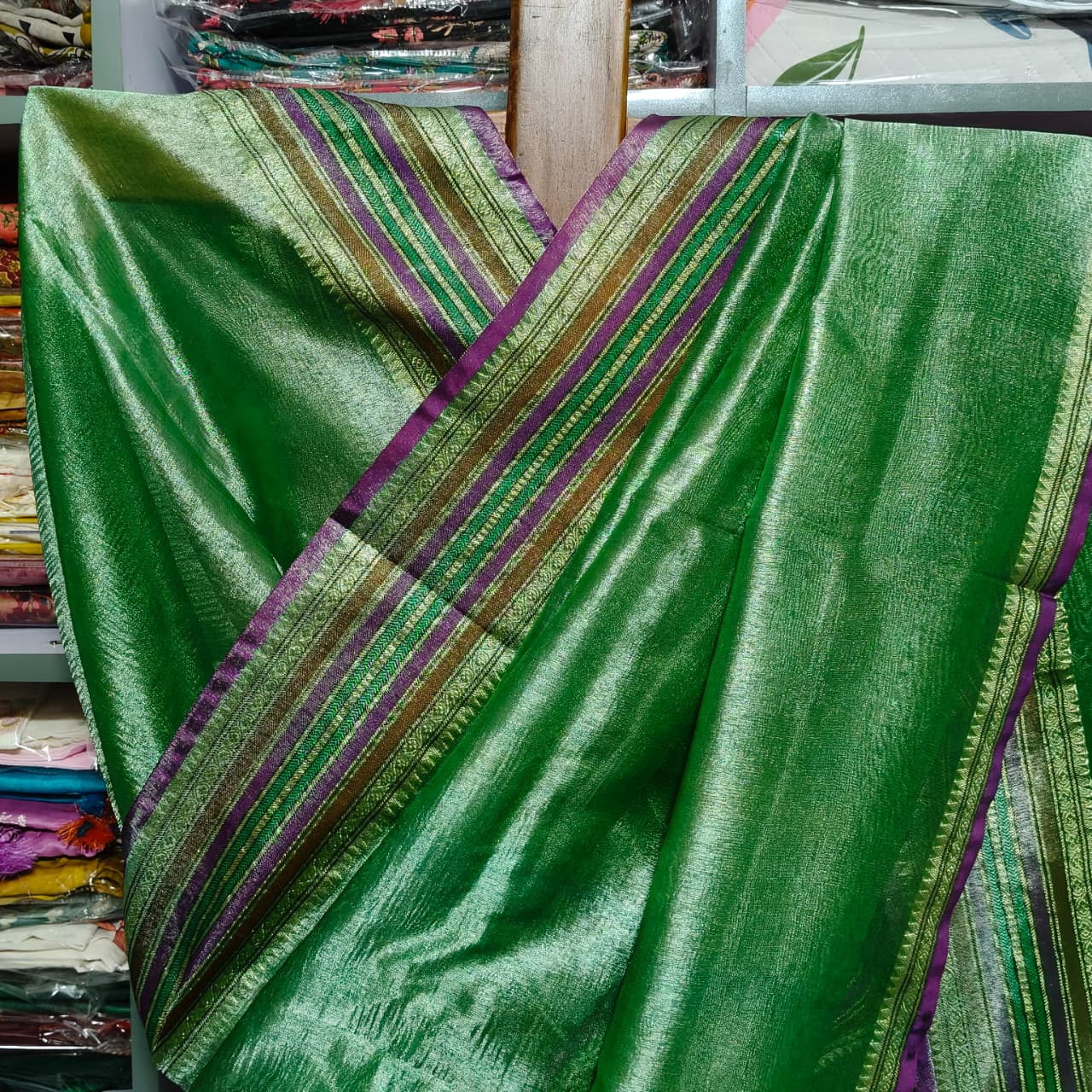 CRUSH TISSUE SILK SAREE
