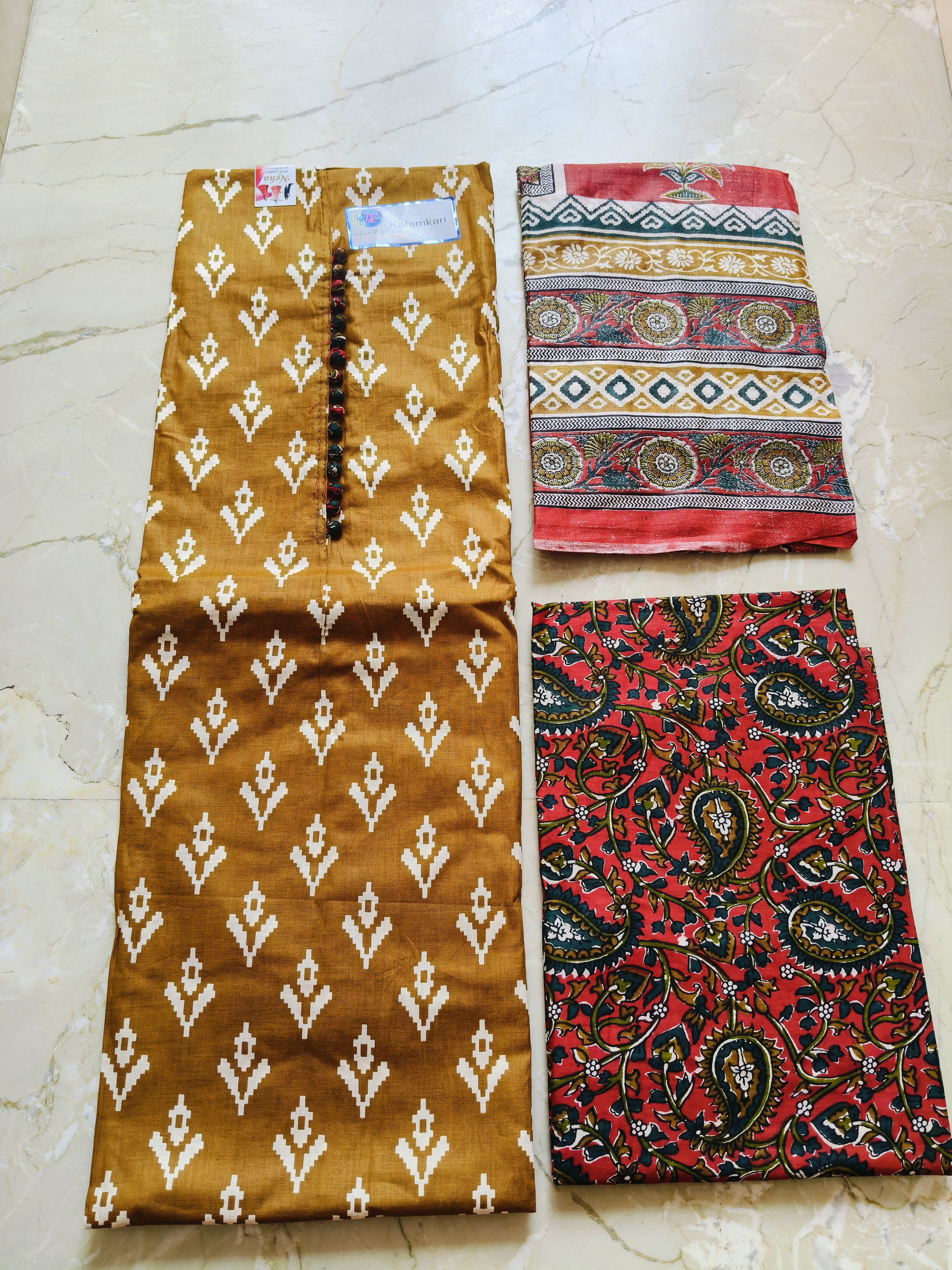 Elegant Kalamkari Cotton Suit Set