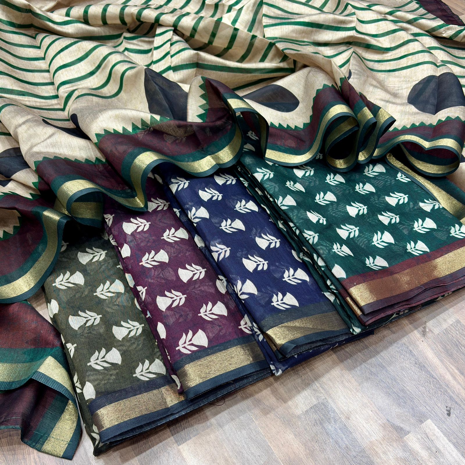Maheshwari Silk Printed Suit Set - gallery