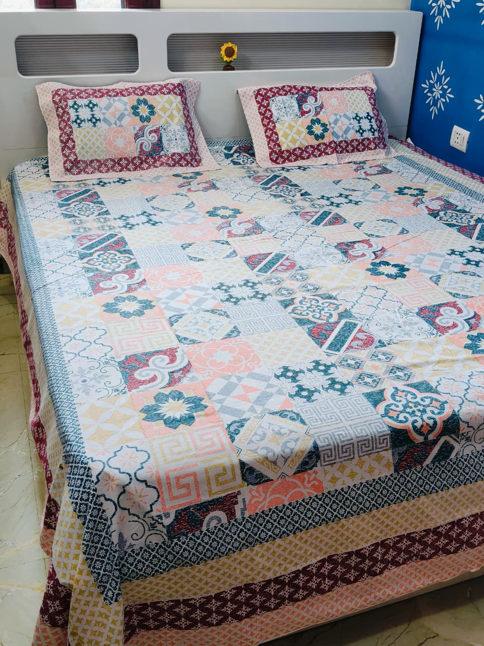 BLOCK PRIINT JAIPURI COTTON BEDSHEET - gallery