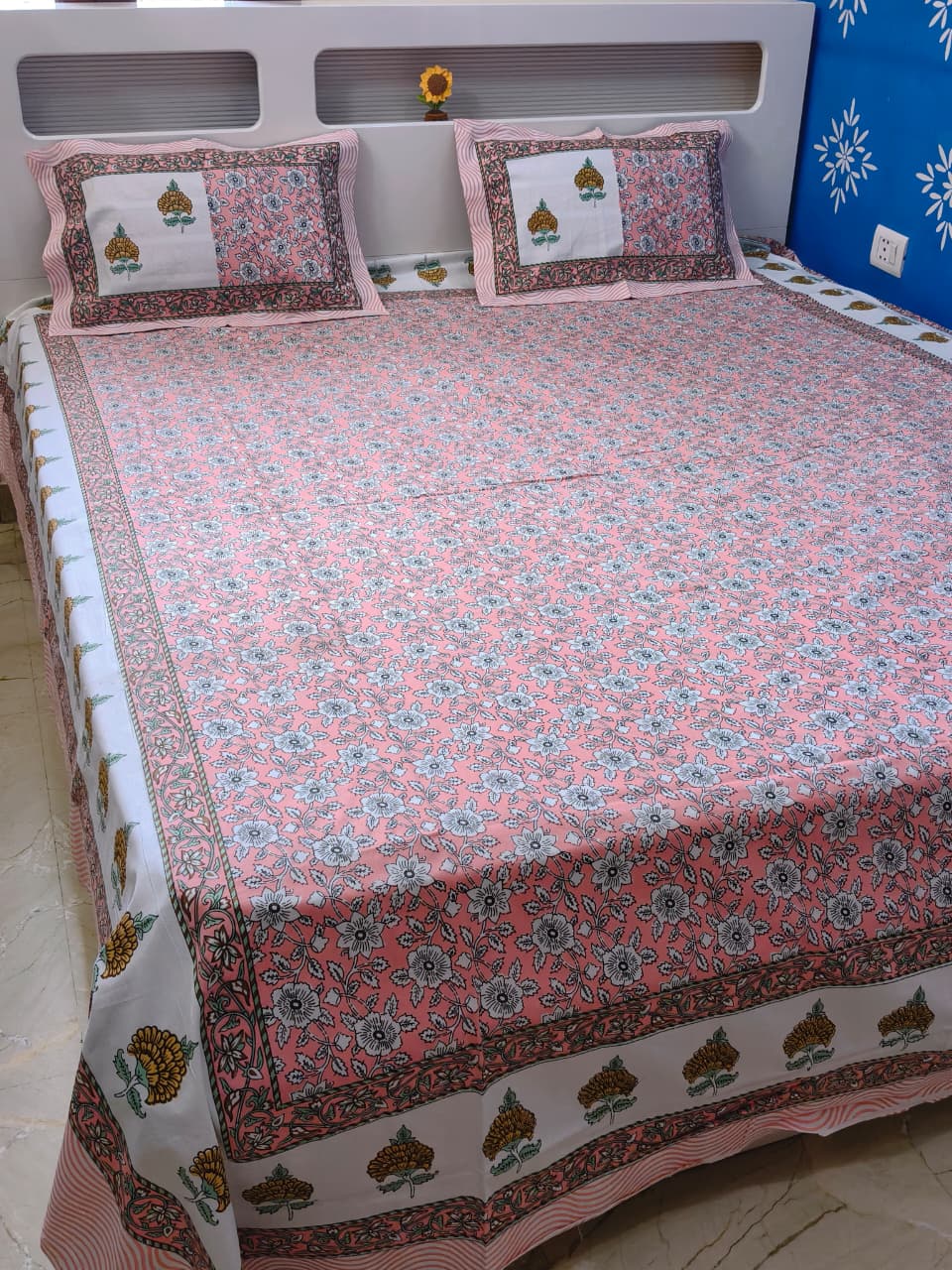 BLOCK PRIINT JAIPURI COTTON BEDSHEET