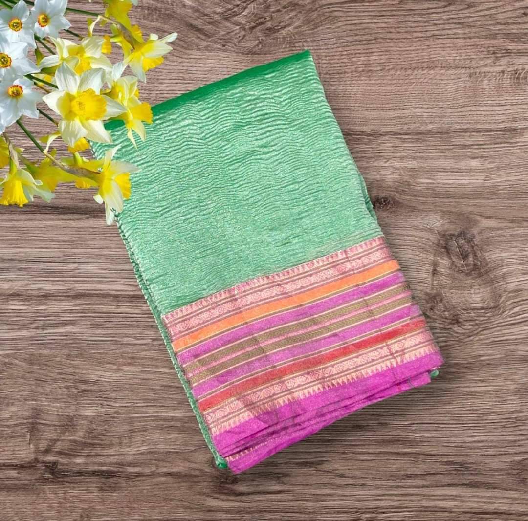 CRUSH TISSUE SILK SAREE - gallery