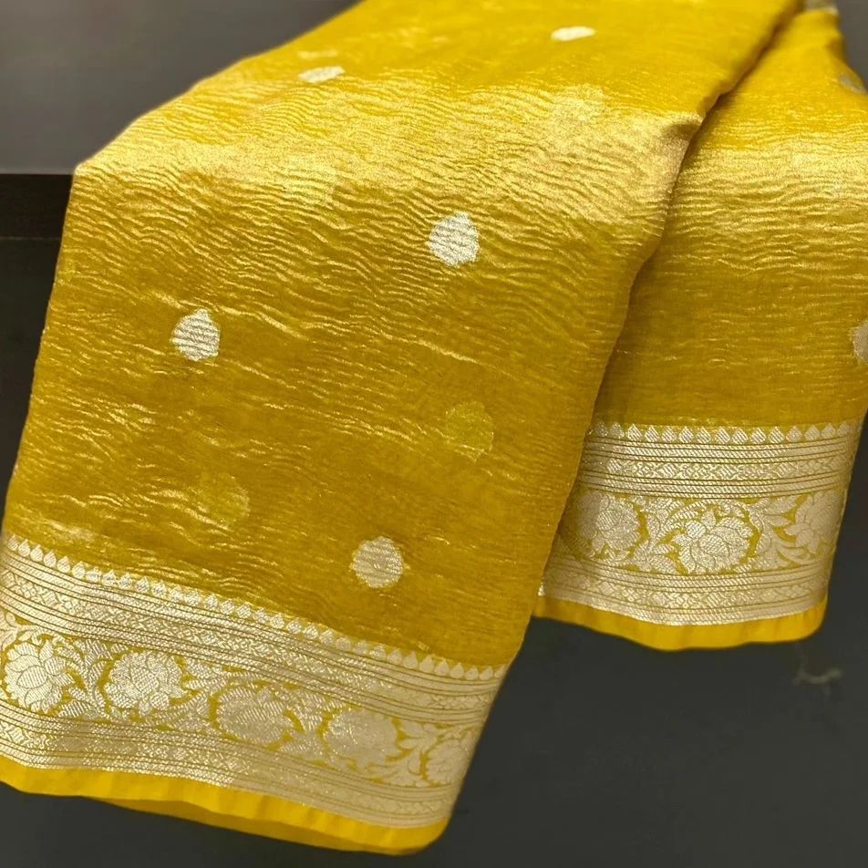 CRUSH TISSUE SILK SAREE - gallery