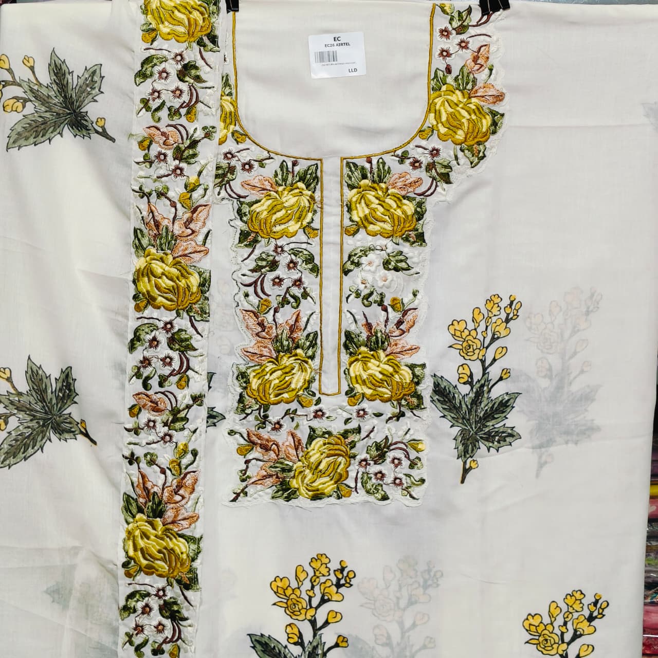Cotton suit with beautiful embroidery work - gallery