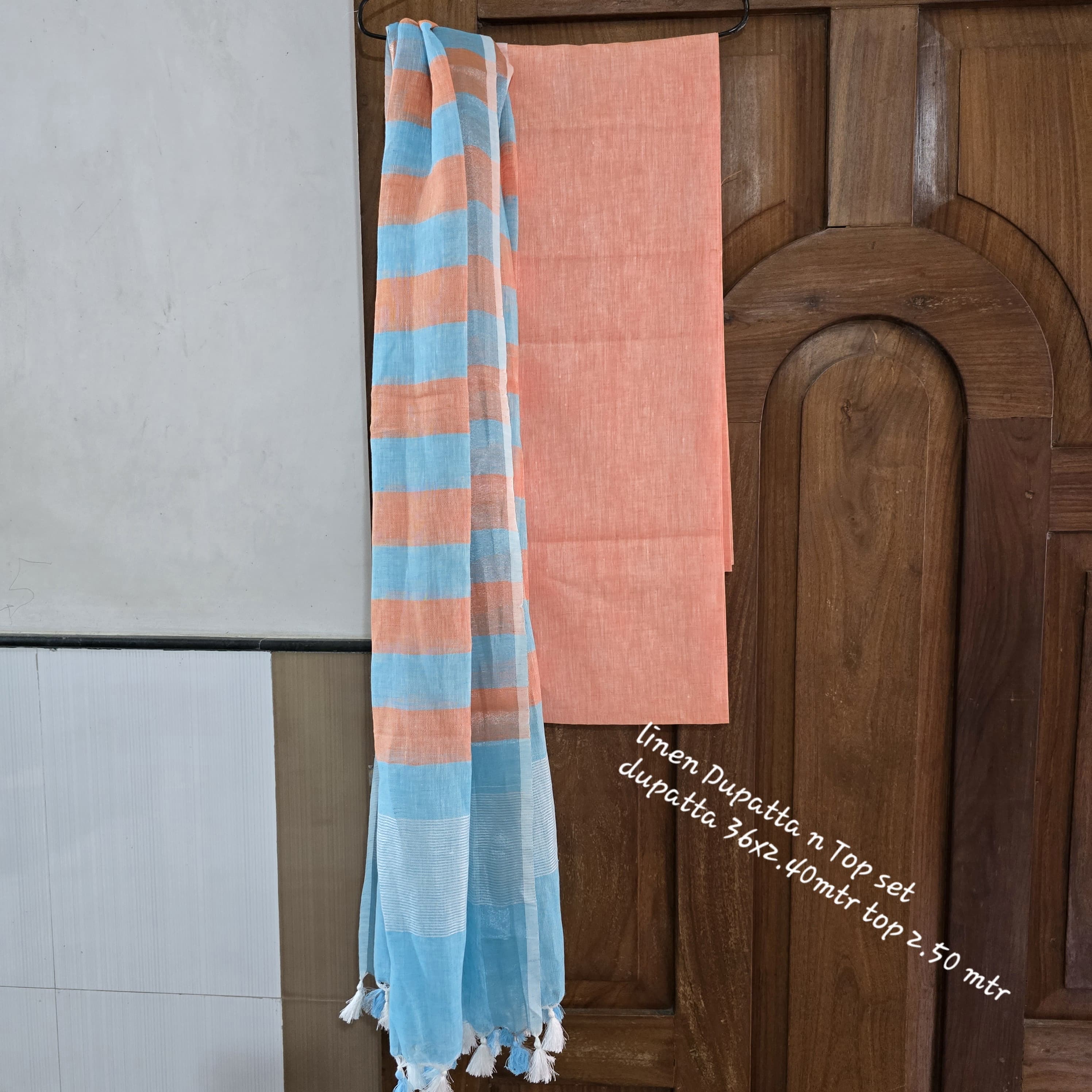 Pure linen suit & duppata - gallery